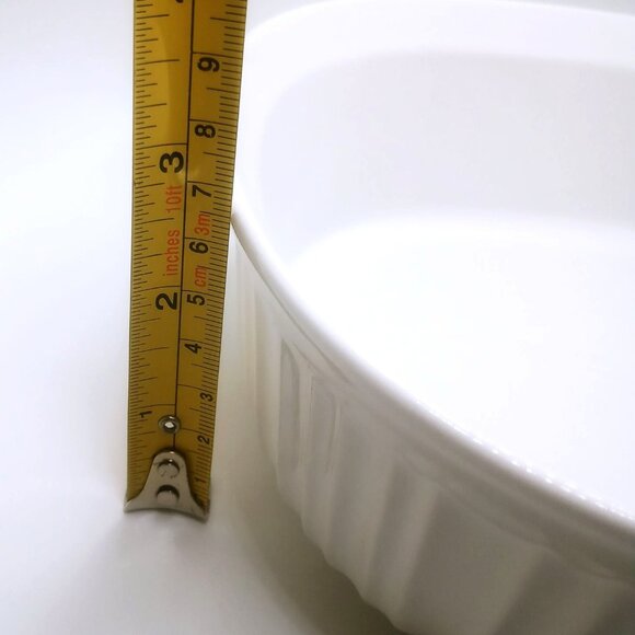 CorningWare Baking Casserole Dish Stoneware French White Pyrex Lid 1.5 Qt Oval - Picture 11 of 12